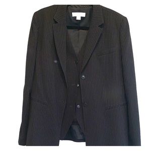 Women’s black pinstripe jacket & vest